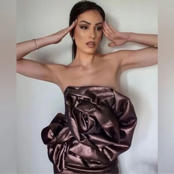 ZARA VOLUMINOUS FLOWER DRESS - Picture 15 of 15